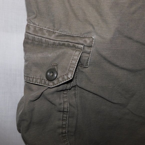 Eddie Bauer Mens 36 Khaki Green Cotton Cargo Shorts - Picture 13 of 13